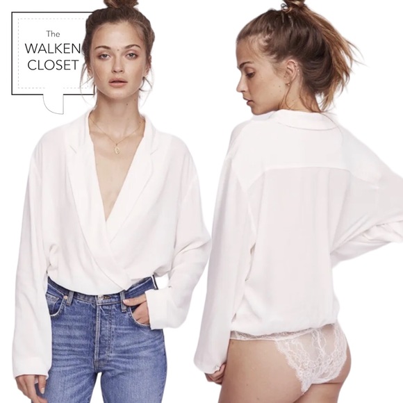 EUC Free People Intimately Elsa Tie Dye Surplice Bodysuit, XS - Picture 2 of 15